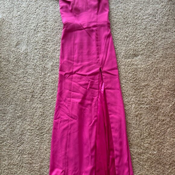 Dessy Collection Off the shoulder Fuchsia Dress - Picture 2 of 6